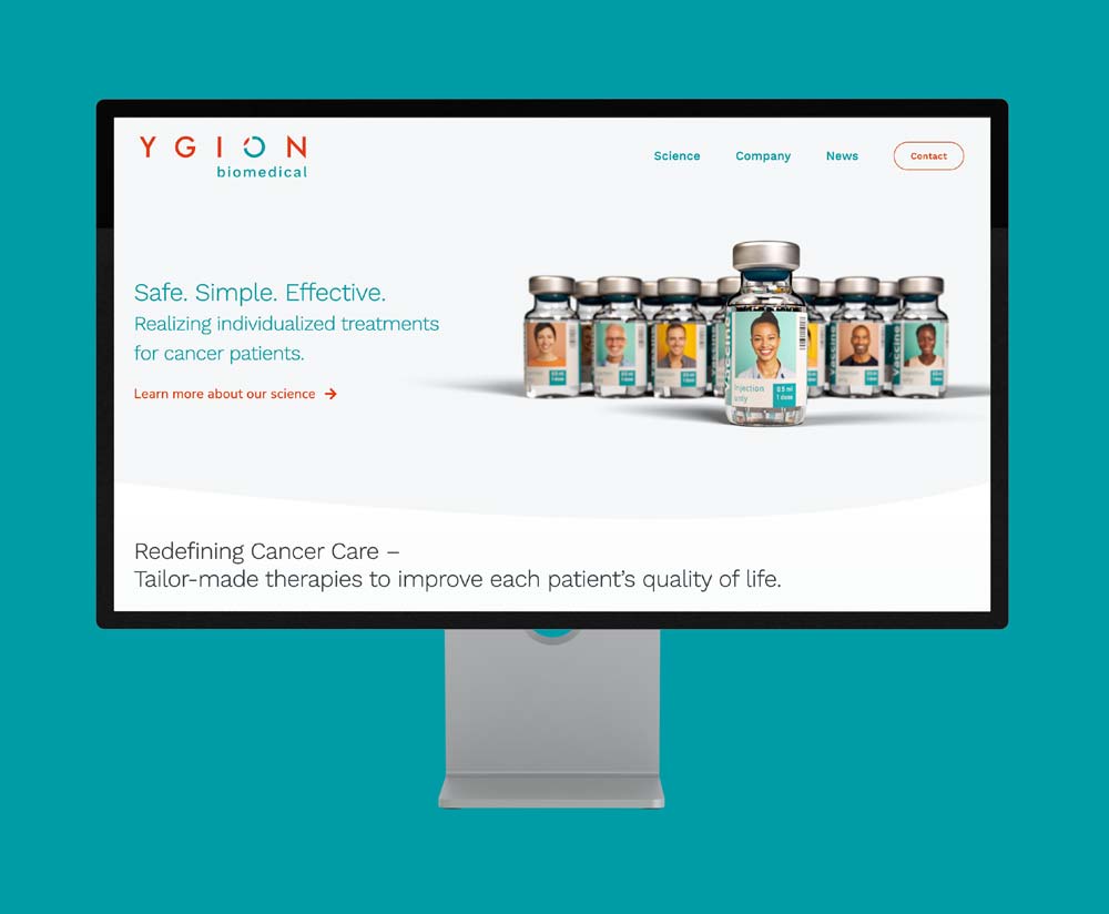 Webkonzeption, Webdesign und Erstellung der WordPress-basierte Website für YGION Biomedical