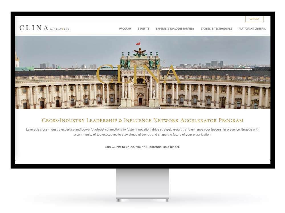 Webdesign für CLINA von Gravitas